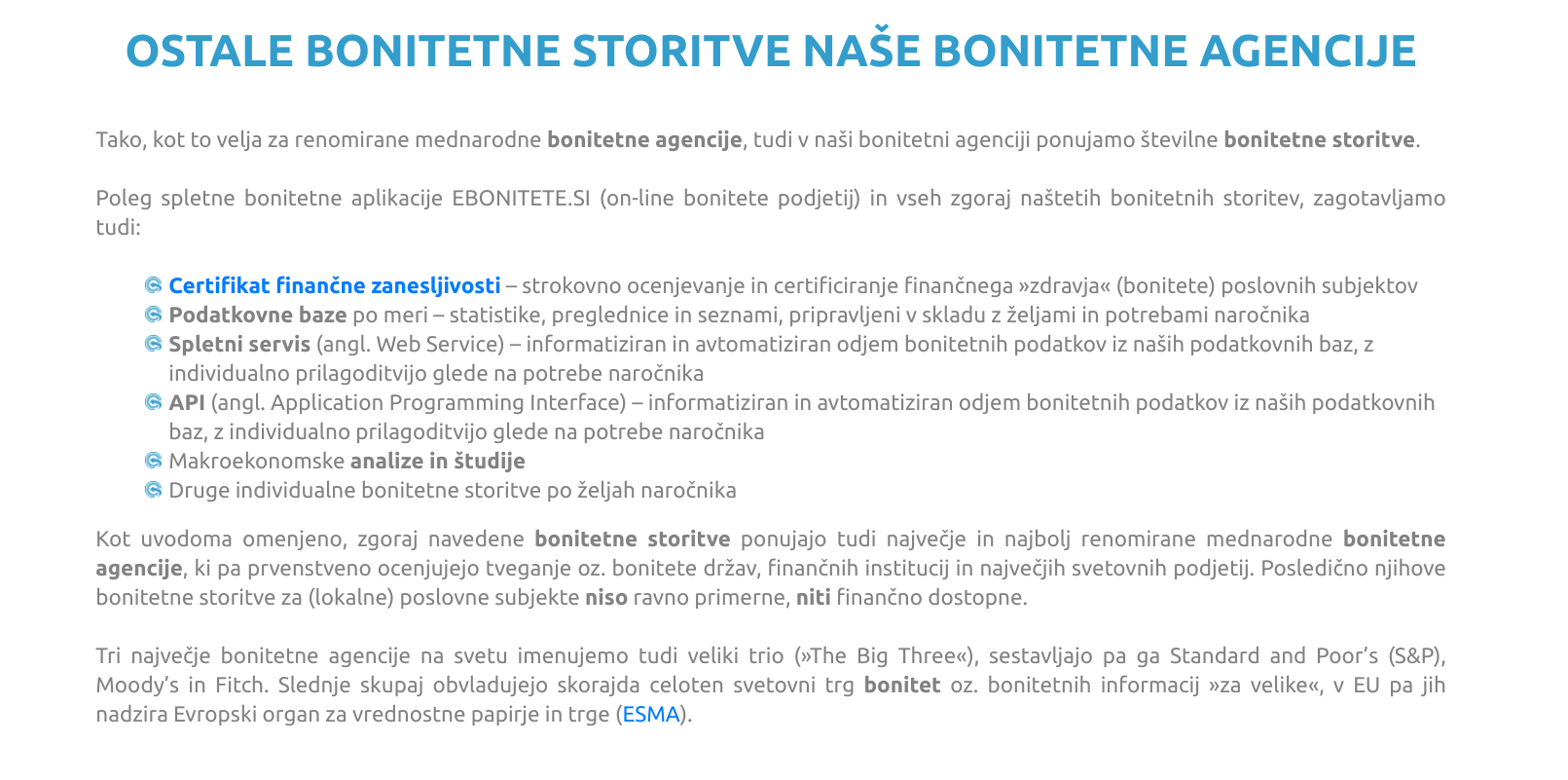 Spletni Marketing- bonitetne Storitve